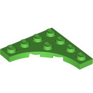 Lego destička kulatá 4x4 čtvrtina kruhu výřez, světle zelená (6331548)